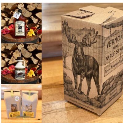 One Infused Syrup, one Pint of Organic Syrup, One Pound of Maple Candy